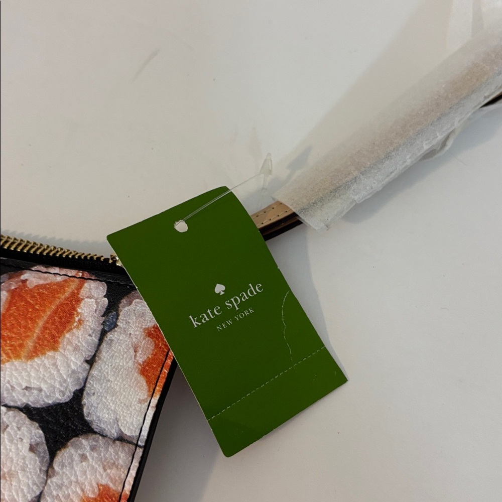 Kate Spade Medium Bella Wristlet Hello Tokyo Sushi Print Zippered Pouch NWT - Picture 7 of 11